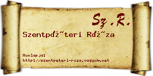 Szentpéteri Róza névjegykártya