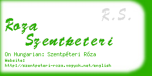 roza szentpeteri business card